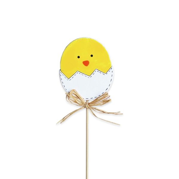 Kuře zápich dřevo 6,5 29cm žlutá